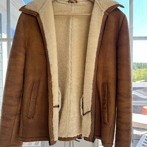 Authentic genuine leather shearling jacket! Winter is coming!